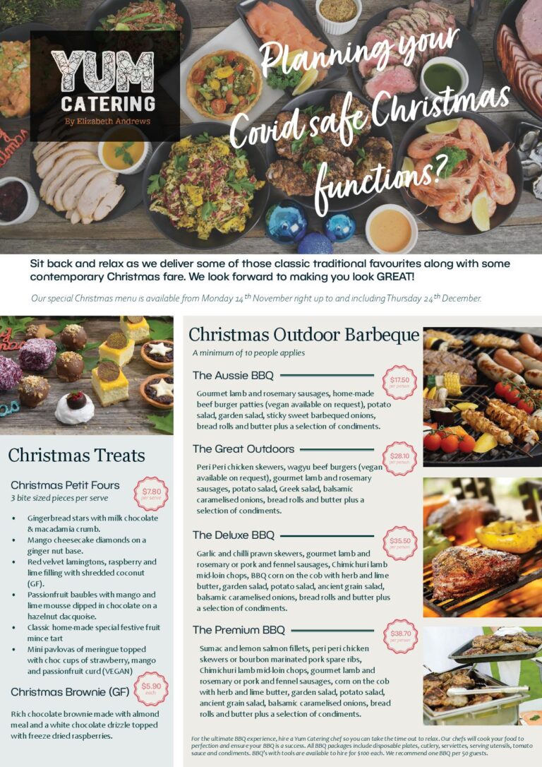 Christmas Catering Menu Book Now Yum Catering