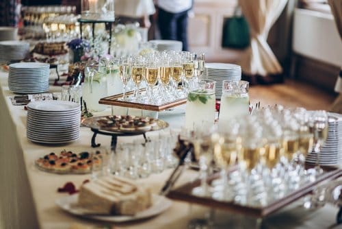 Champagne and sweets for corporate catering Champagne and sweets for corporate catering