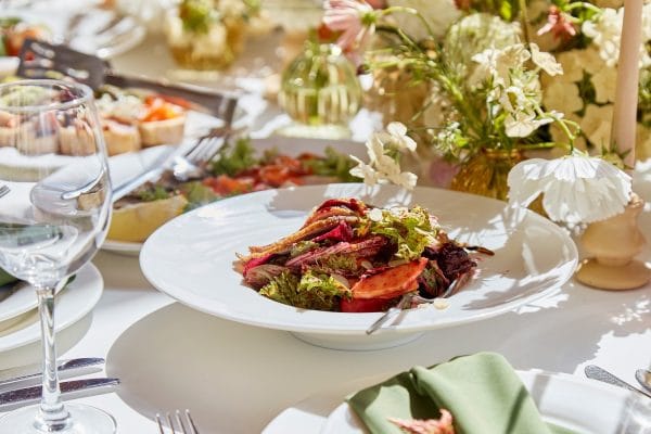 Plated main from catering menu