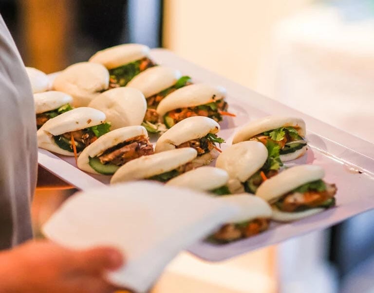 Cold finger food at an event being served as catering in Docklands