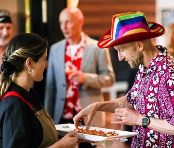 Canapes being served as catering in South Melbourne