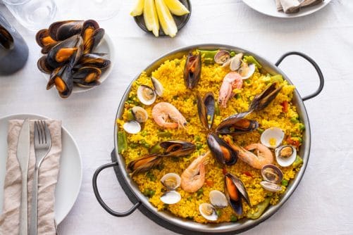 Paella catering menu