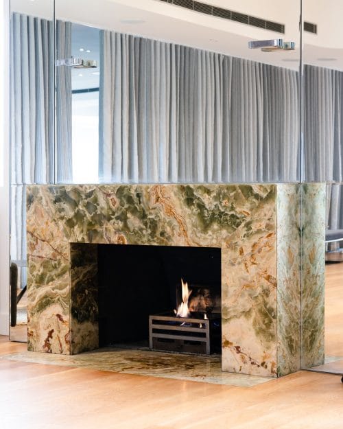 Fireplace at Yum's Event Space