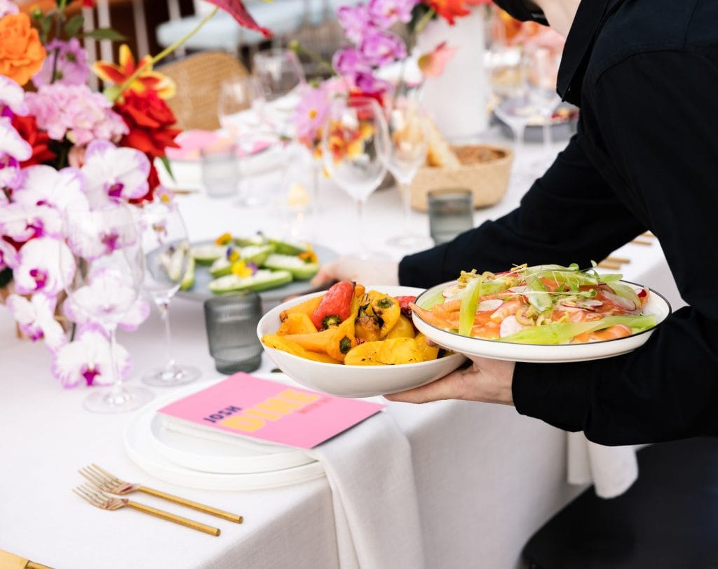 Food being served by Yum Catering