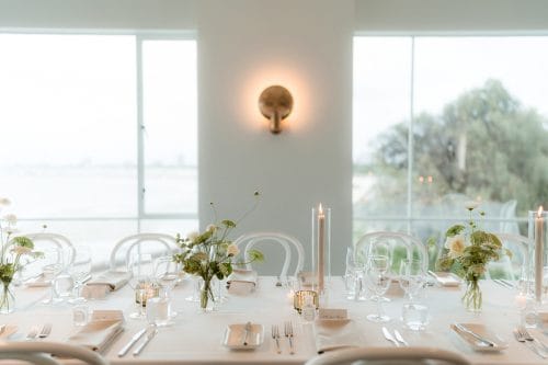 Yum catering table setting at Harbour Room