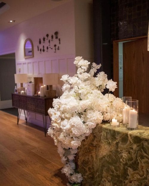 Flowers on the bar at Harbour Room